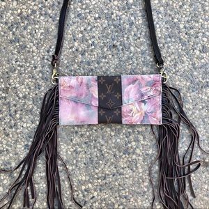 Authentic Upcycled LV Floral Crossbody Bag